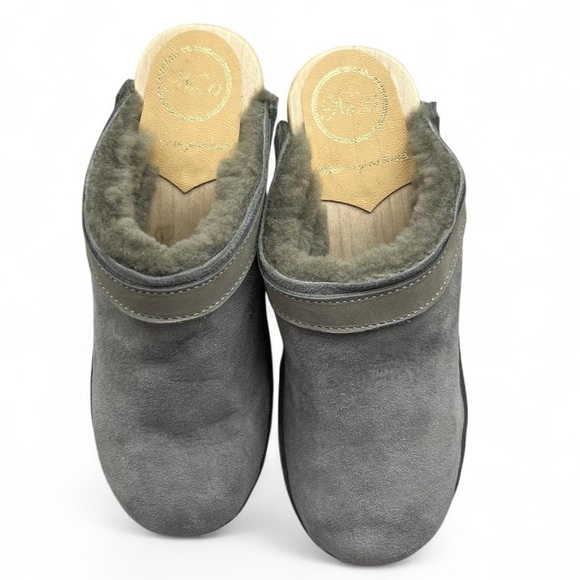No. 6 Shearling Dakota Clogs Grey Suede Sz 36 us 6 - Picture 4 of 8